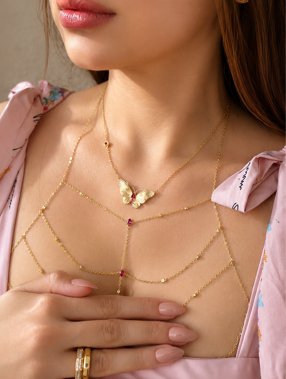 Butterfly Ruby Necklace