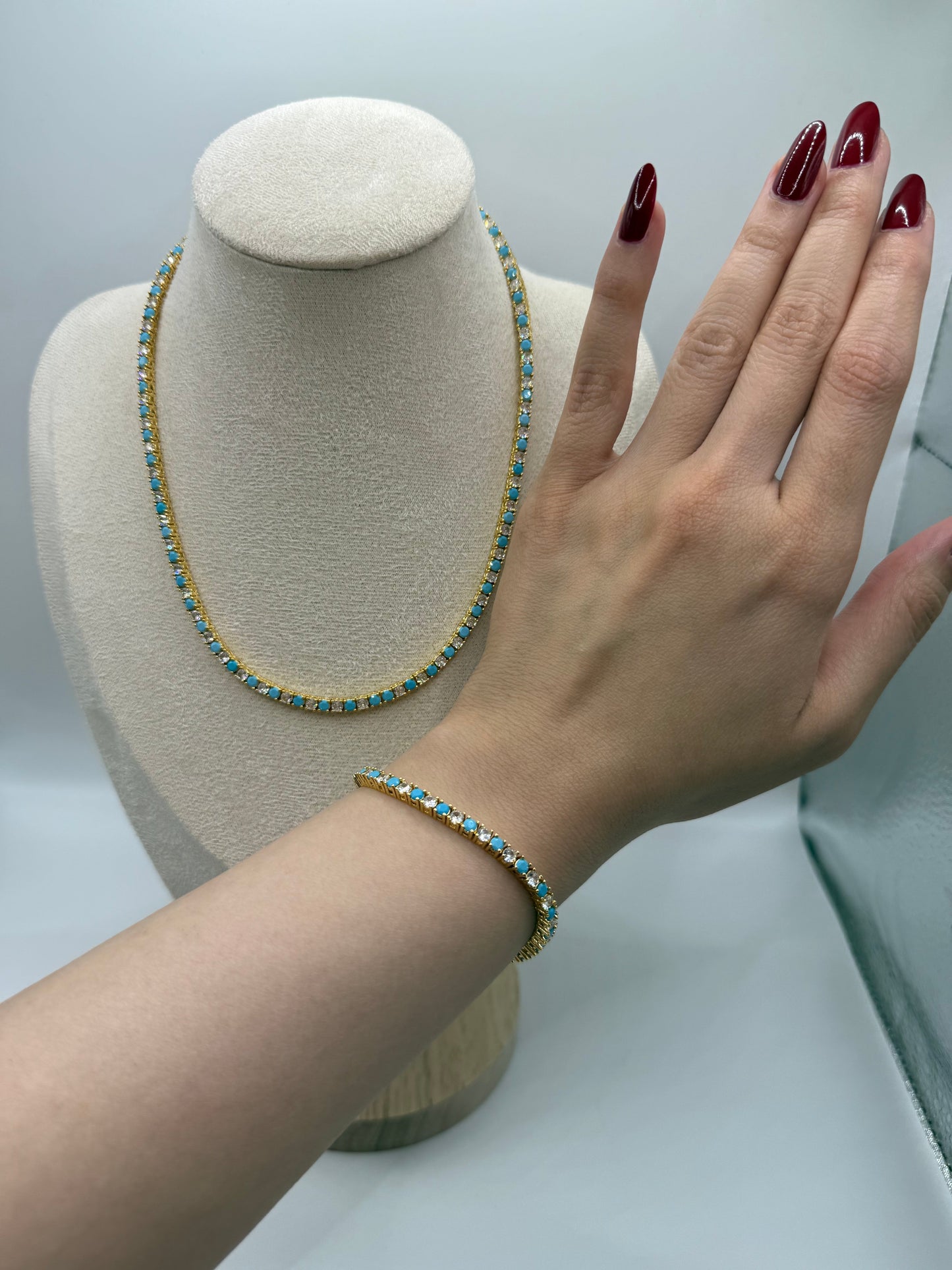 Turquoise Tennis Necklace