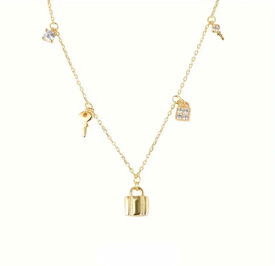 Lock key necklace