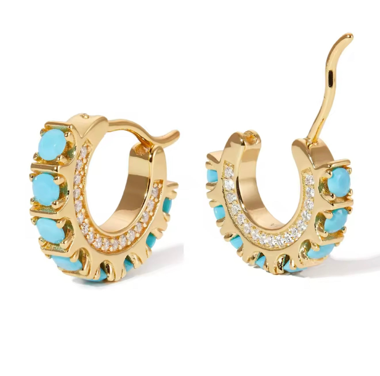 Turquoise Marriage Hoops