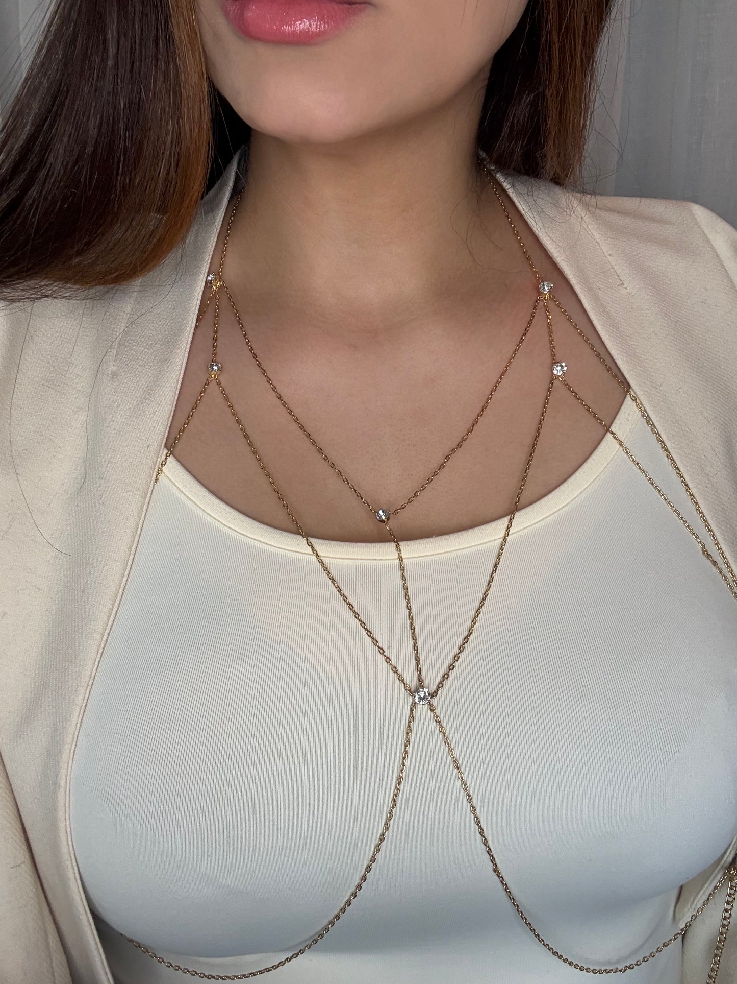 Spider silk layered bodychain