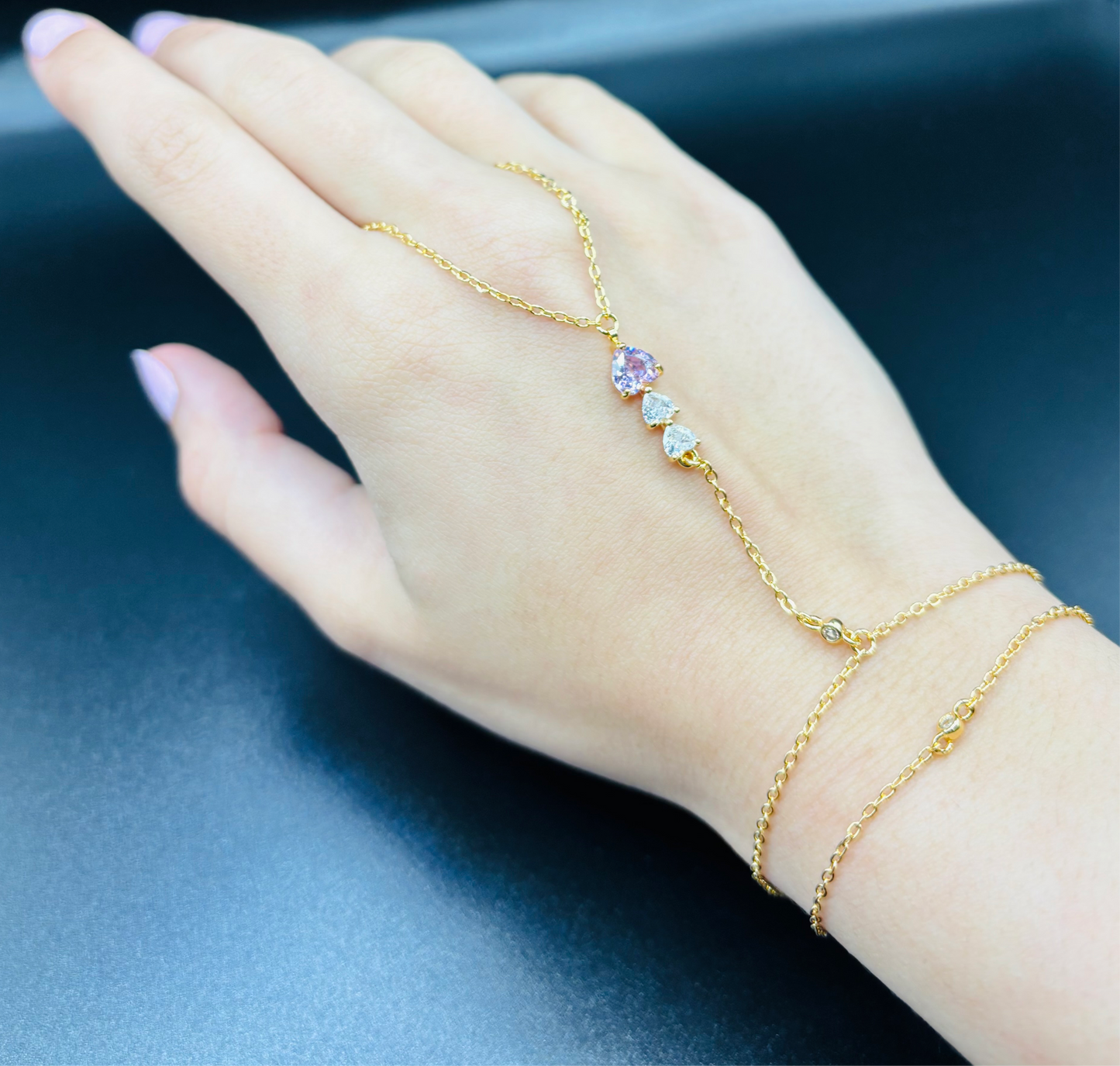 Triple hearts handchain