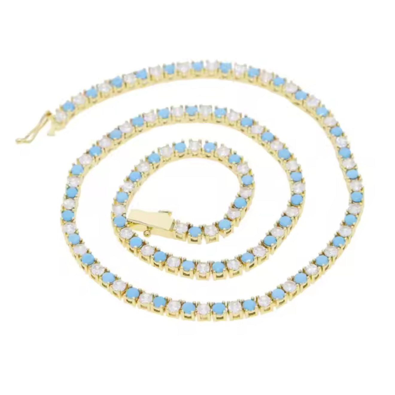 Turquoise Tennis Necklace
