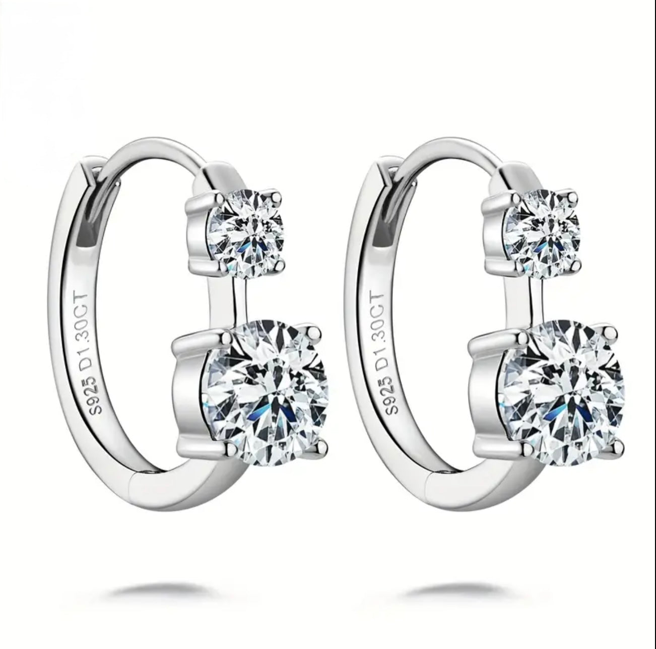 Double moissanite loop earrings