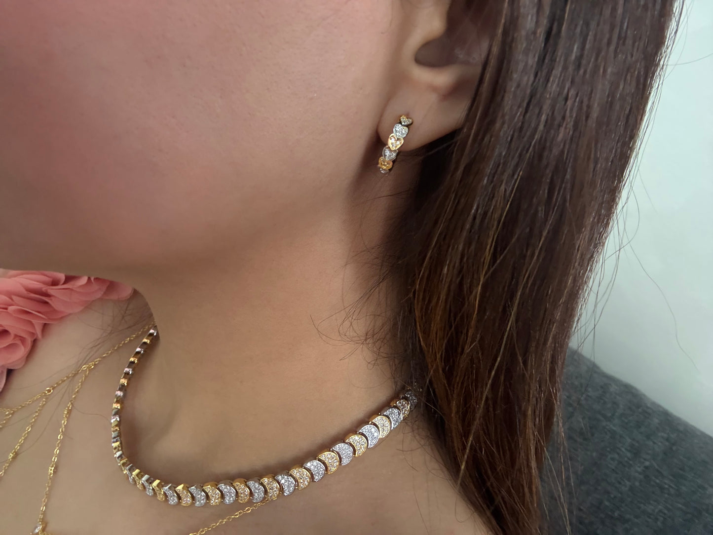 Two-Tone Hearts Hoops