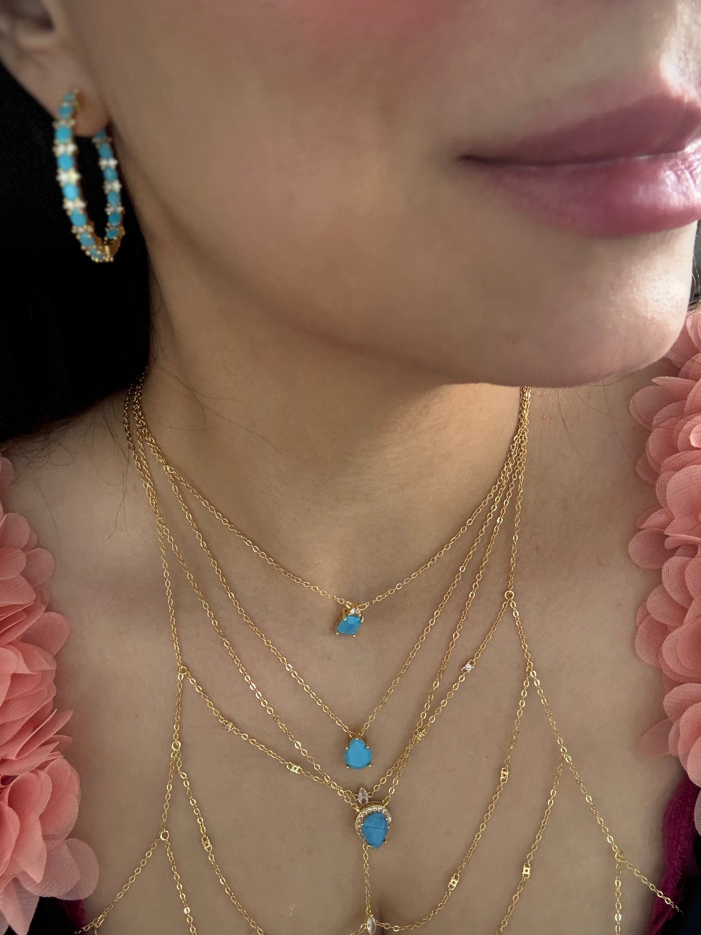 Turquoise Capri Hoops