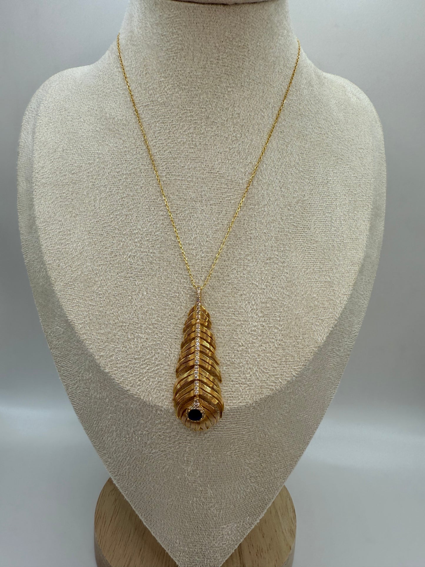 Sapphire Feather Necklace