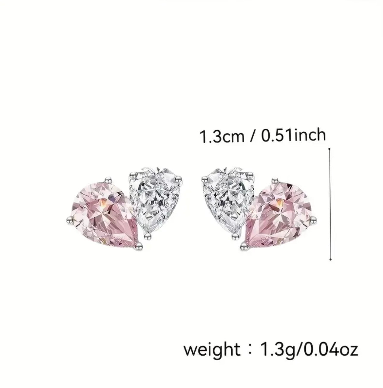Pink heart earrings