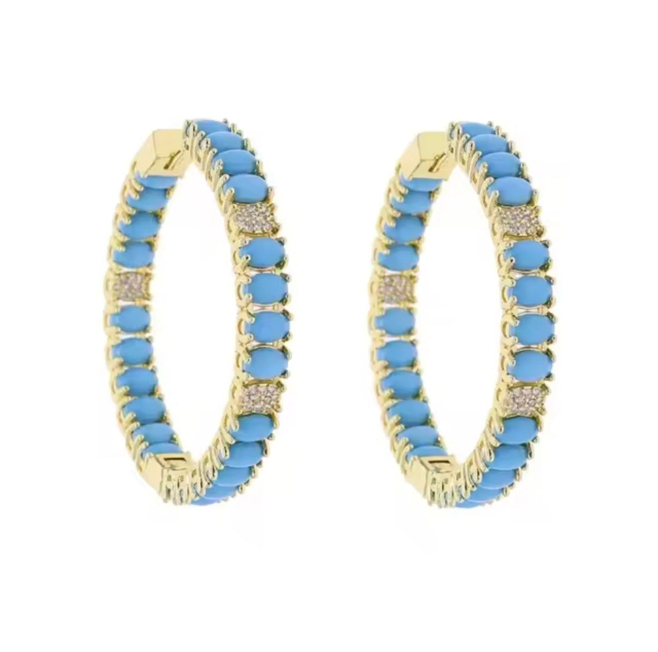 Turquoise Luxe Hoops