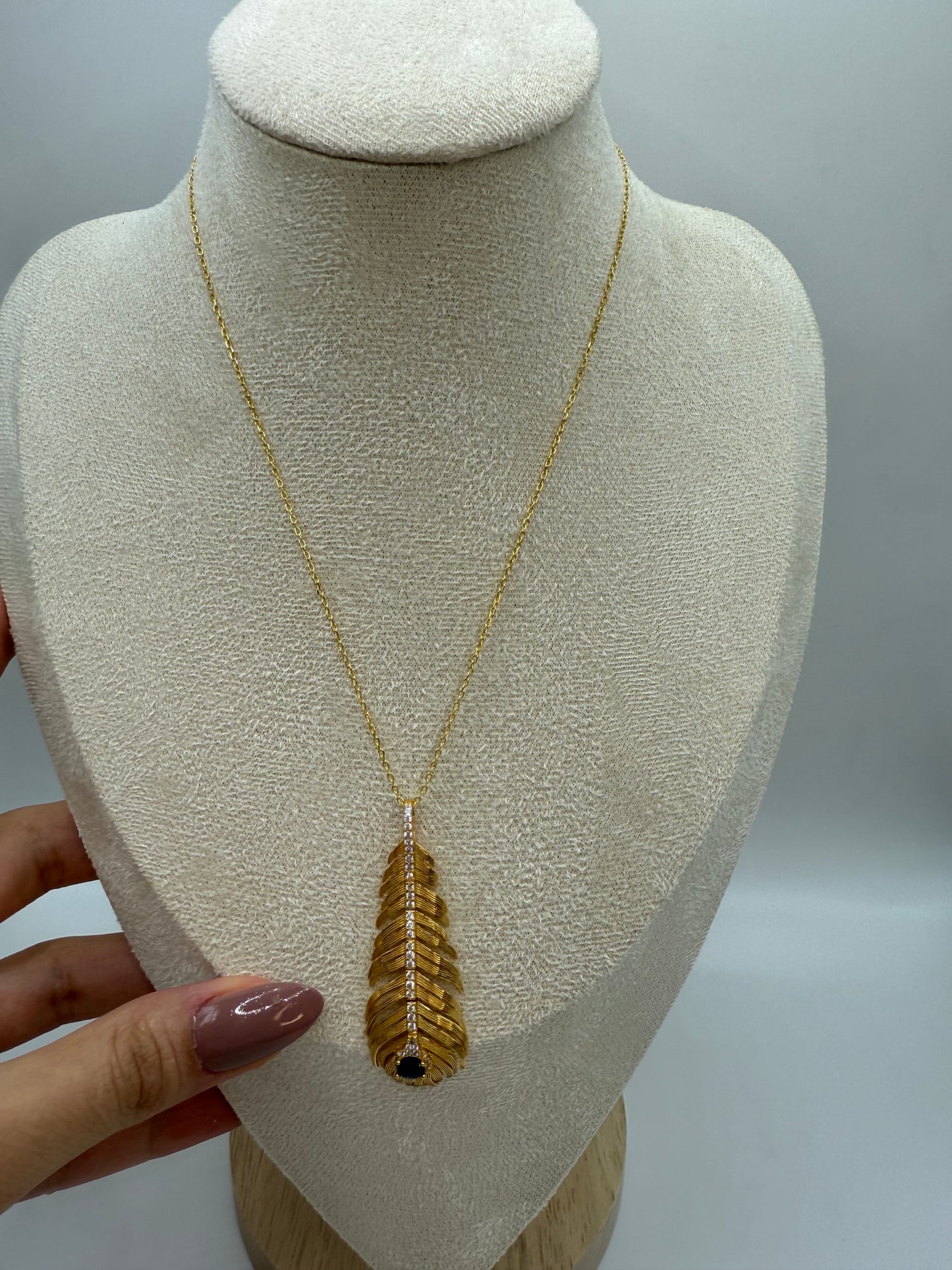 Sapphire Feather Necklace
