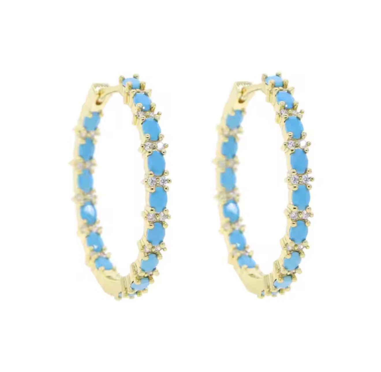 Turquoise Capri Hoops