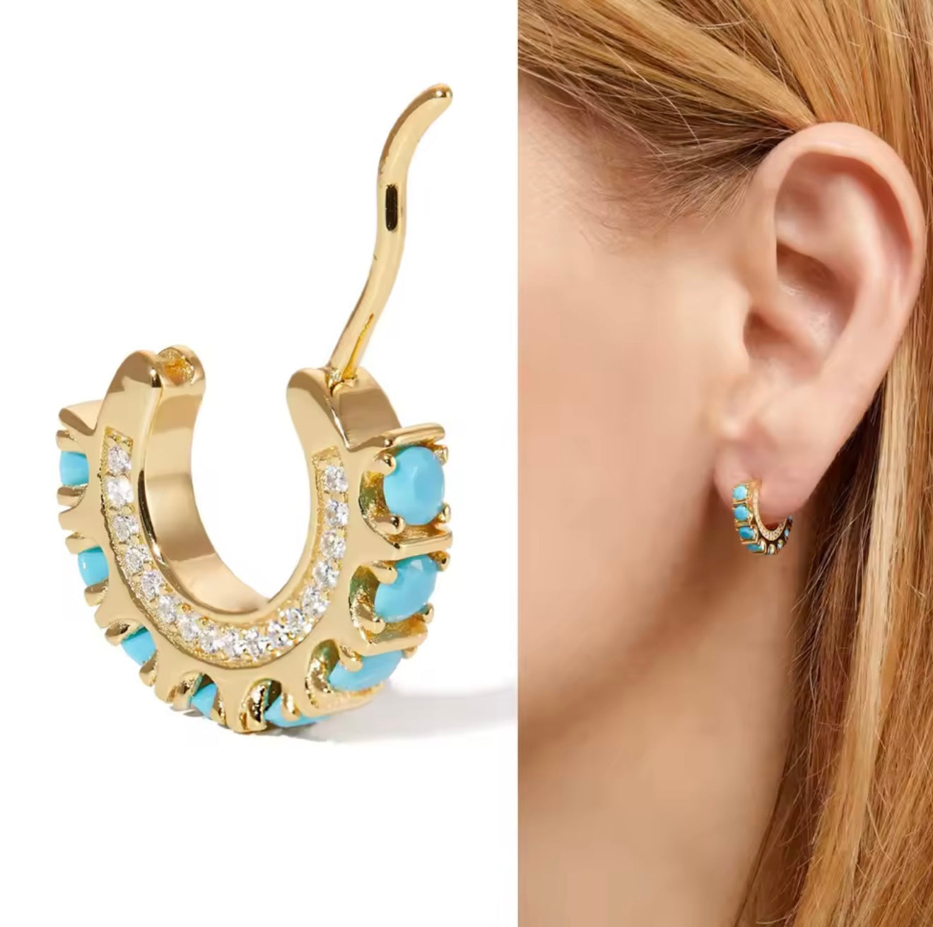 Turquoise Marriage Hoops