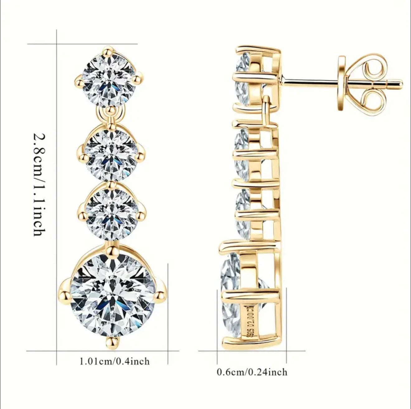 Quadruple diamonds earrings