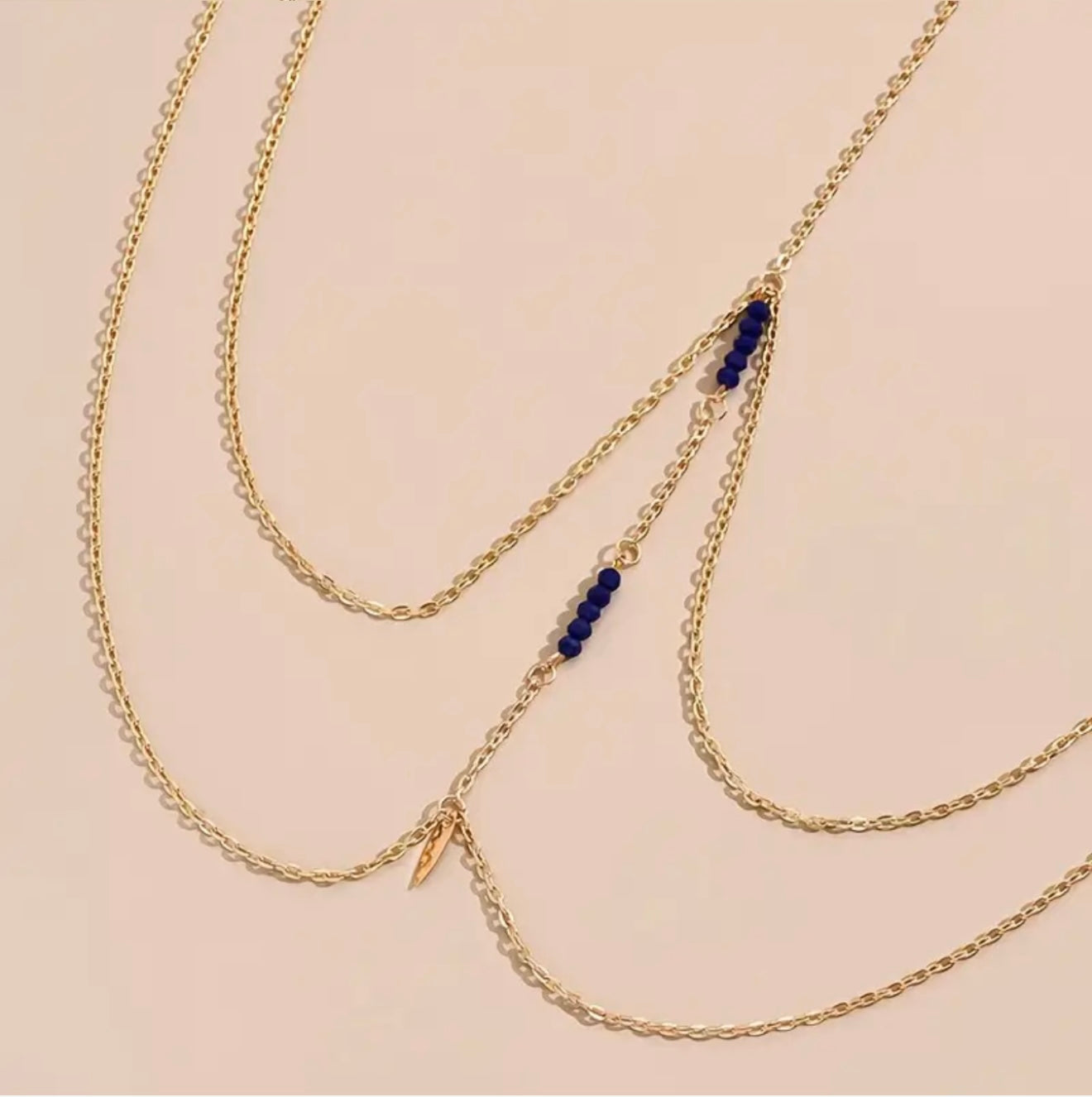 Navy hand and body chain set