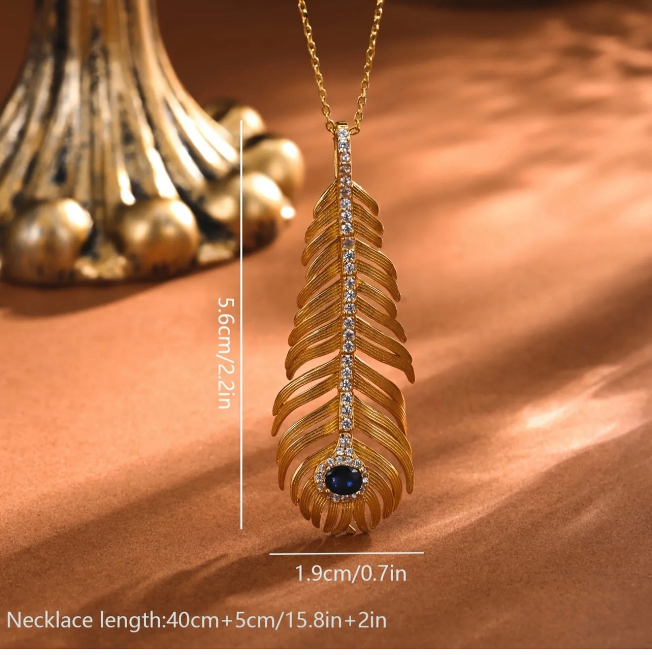 Sapphire Feather Necklace
