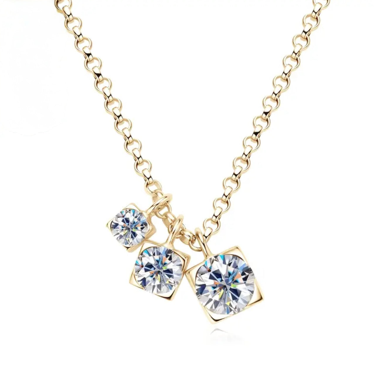 Triple stoned necklace