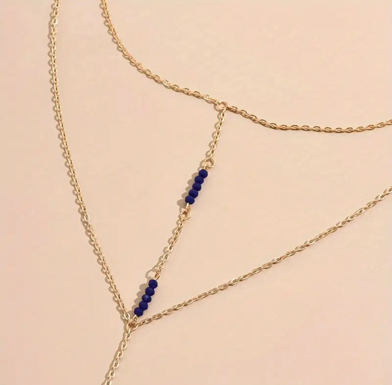 Navy hand and body chain set