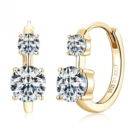Double moissanite loop earrings