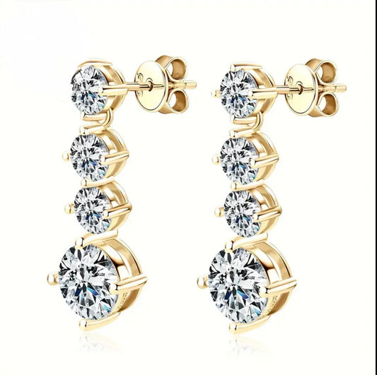 Quadruple diamonds earrings