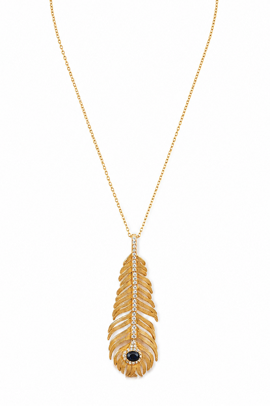 Sapphire Feather Necklace