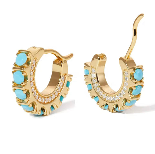 Turquoise Marriage Hoops