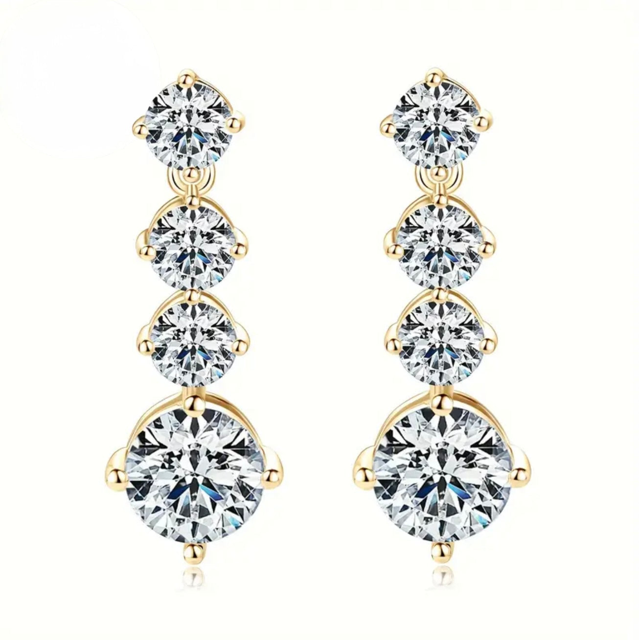 Quadruple diamonds earrings