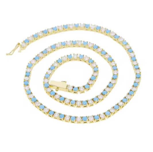Turquoise Tennis Necklace