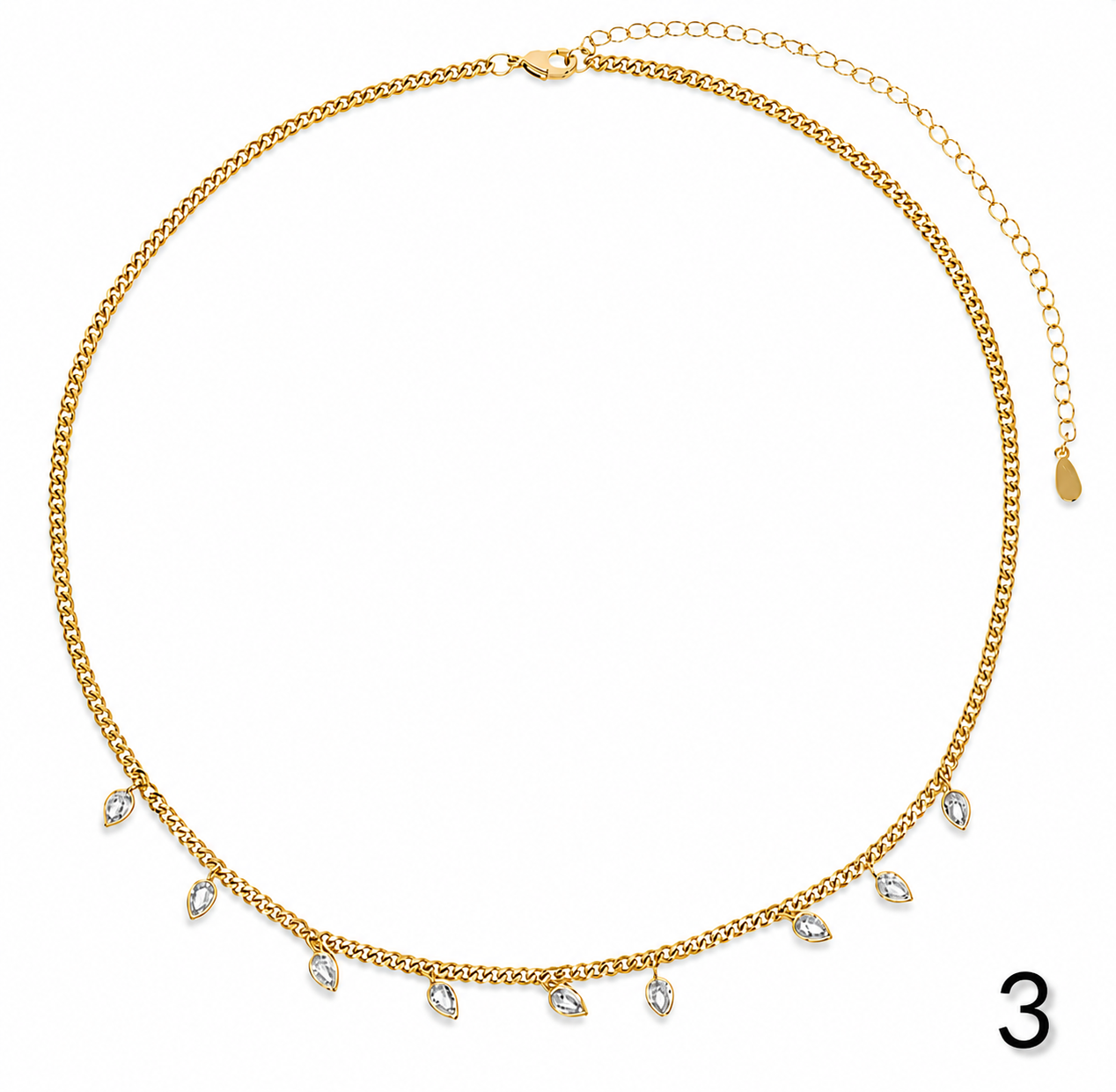 Queen-Drops Triple Necklace