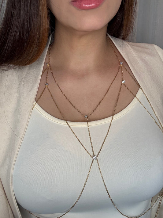 Spider silk layered bodychain