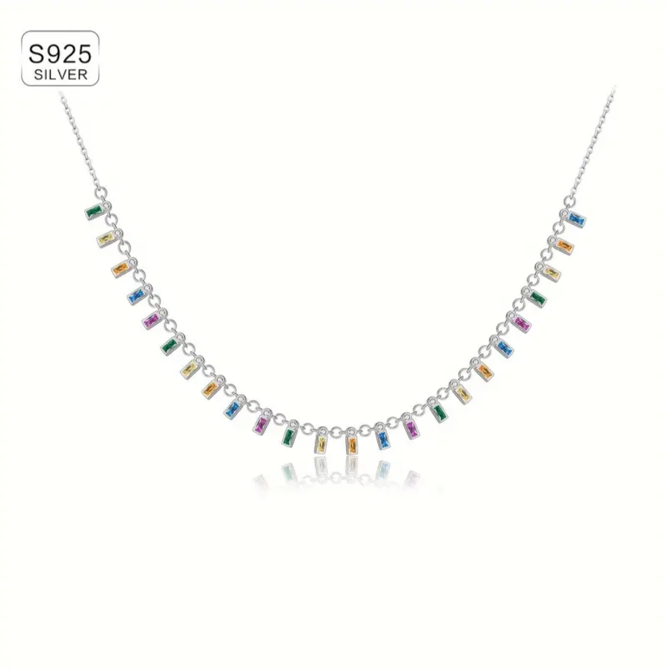 Rainbow Square Necklace