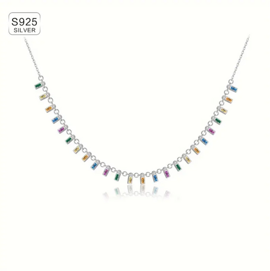 Rainbow Square Necklace