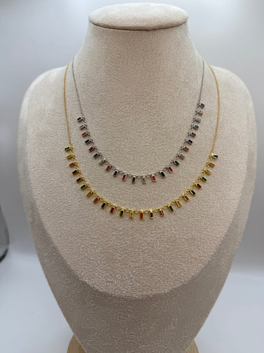 Rainbow Square Necklace