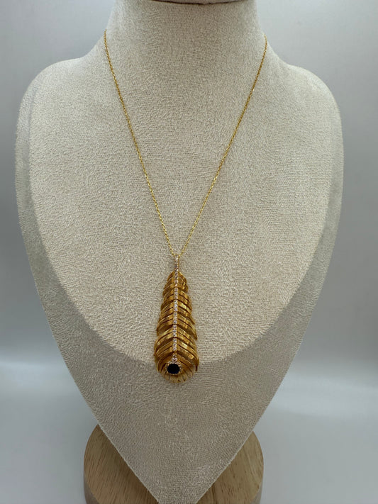 Sapphire Feather Necklace