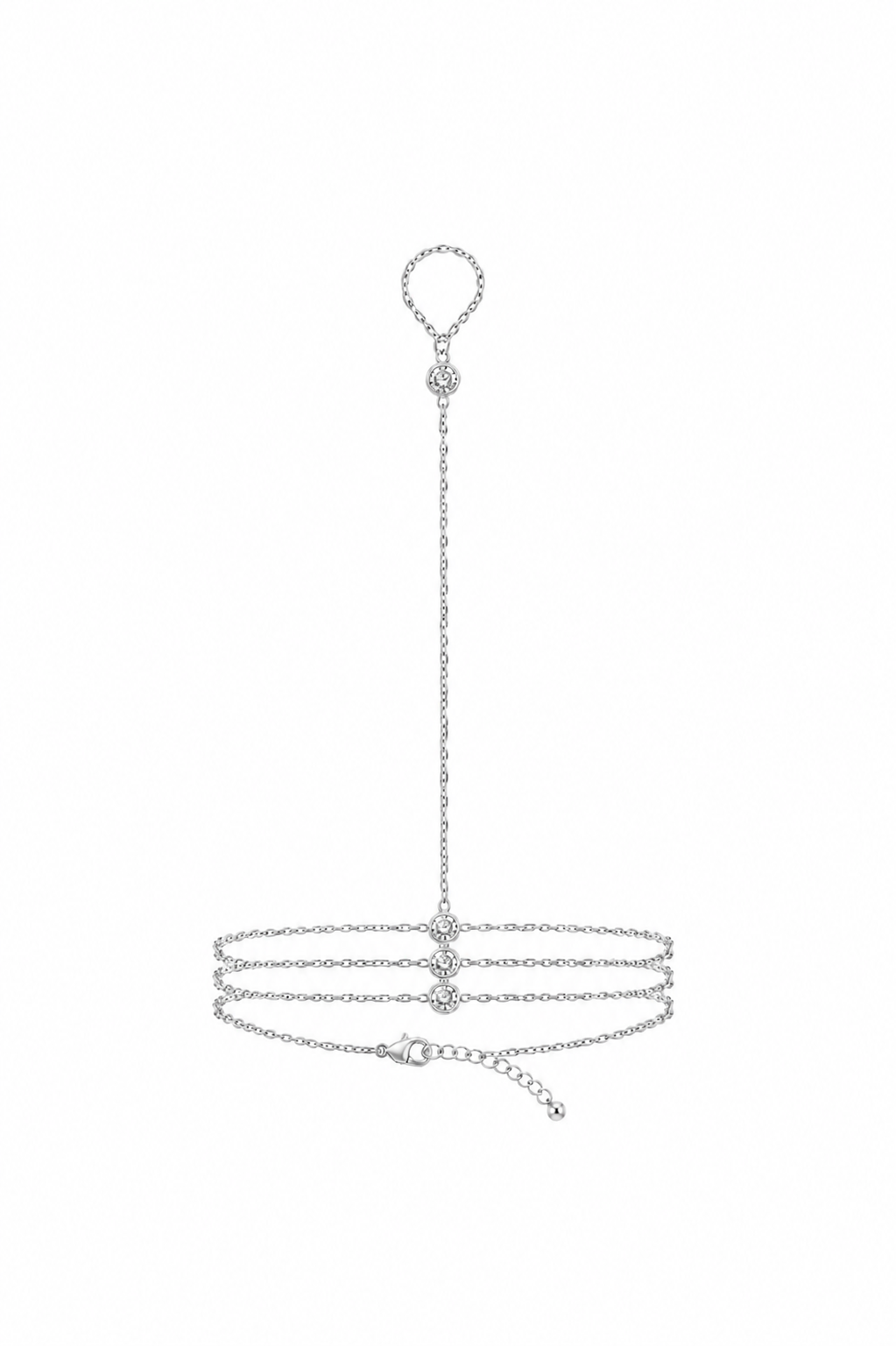 Triple stone handchain