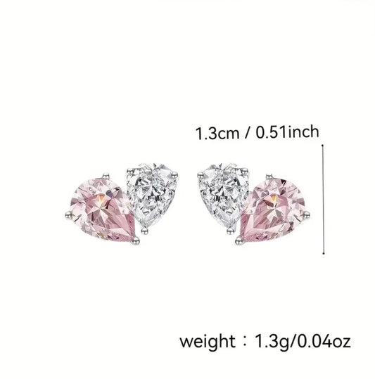 Pink heart earrings
