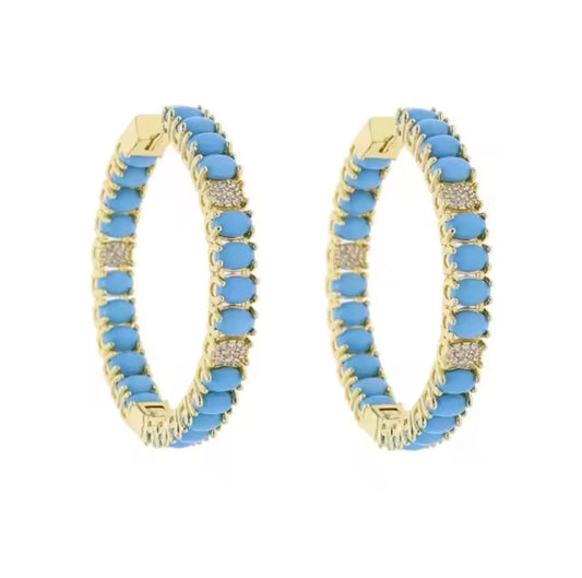 Turquoise Luxe Hoops