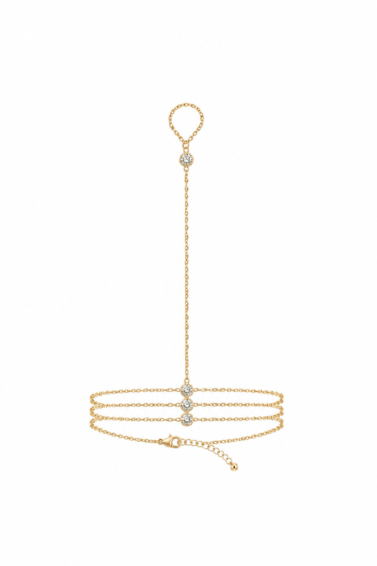 Triple stone handchain