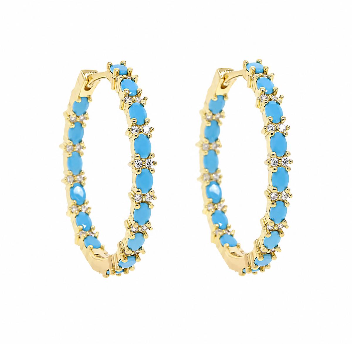 Turquoise Capri Hoops