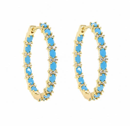 Turquoise Capri Hoops