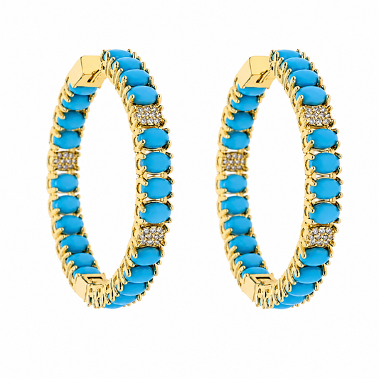 Turquoise Luxe Hoops
