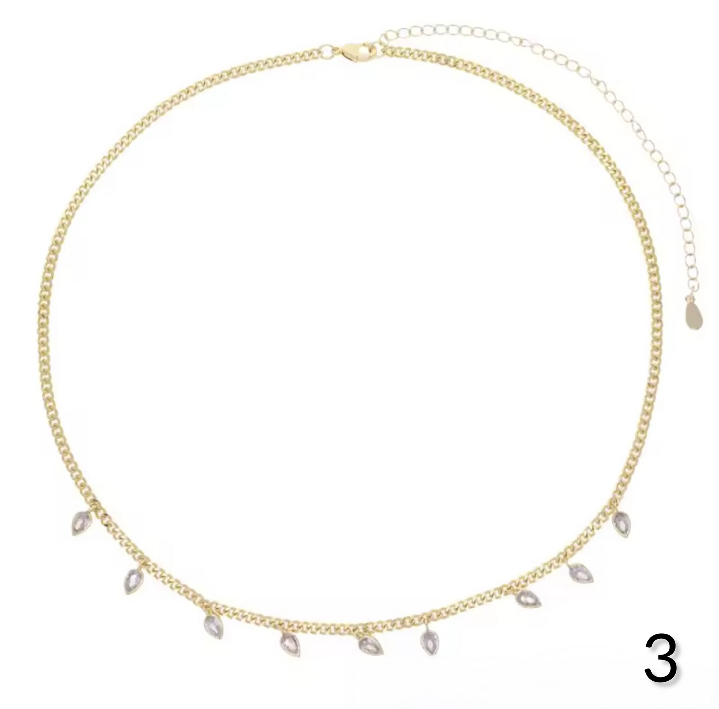 Queen-Drops Triple Necklace